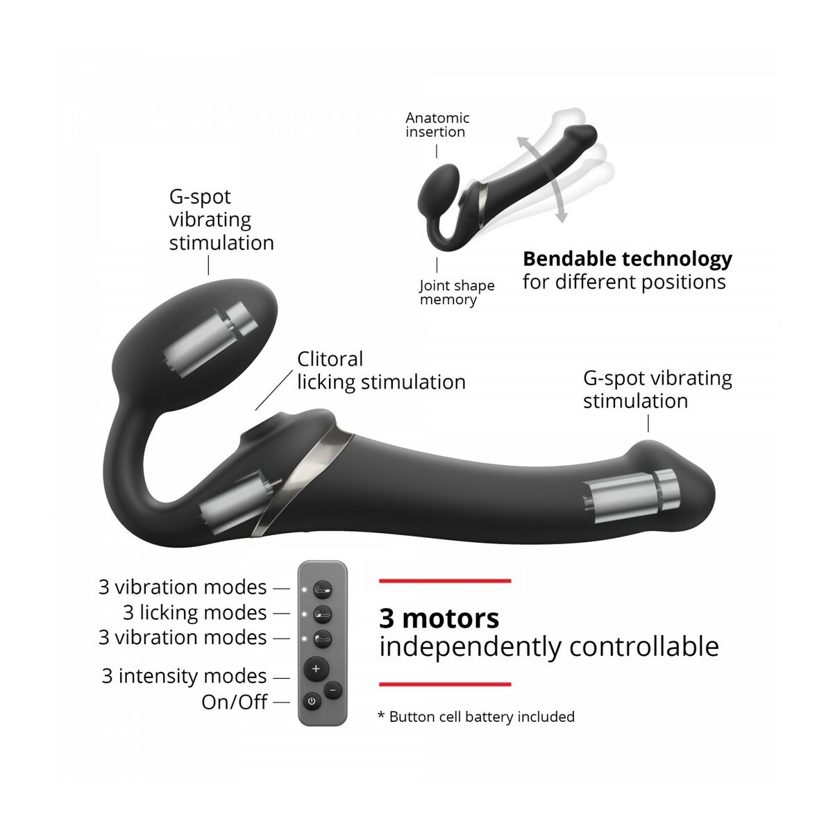 Masturbators Double Penetration Strap-on-me 6017371 Melns XL